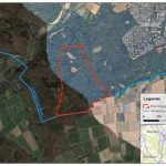 Plangebiet für den potenziellen Standort eines oder mehrerer Windräder in Bonn. Der Abstand zur nächstgelegenen Wohnbebauung beträgt voraussichtlich rund 800 Meter.
