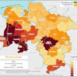 Regionale Verteilung des PV-Zubaus in Niedersachsen.