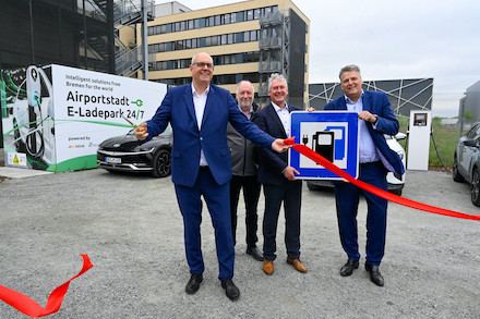 Der neue Schnellladepark in der Airportstadt ist eröffnet.