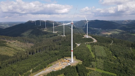 Der Windpark Olsberg-Mannstein im nordrheinwestfälischen Hochsauerlandkreis wird von MVV betrieben.