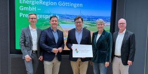 Foto der Sprecher der Pressekonferenz zur Gründung der EnergieRegion Göttingen GmbH.