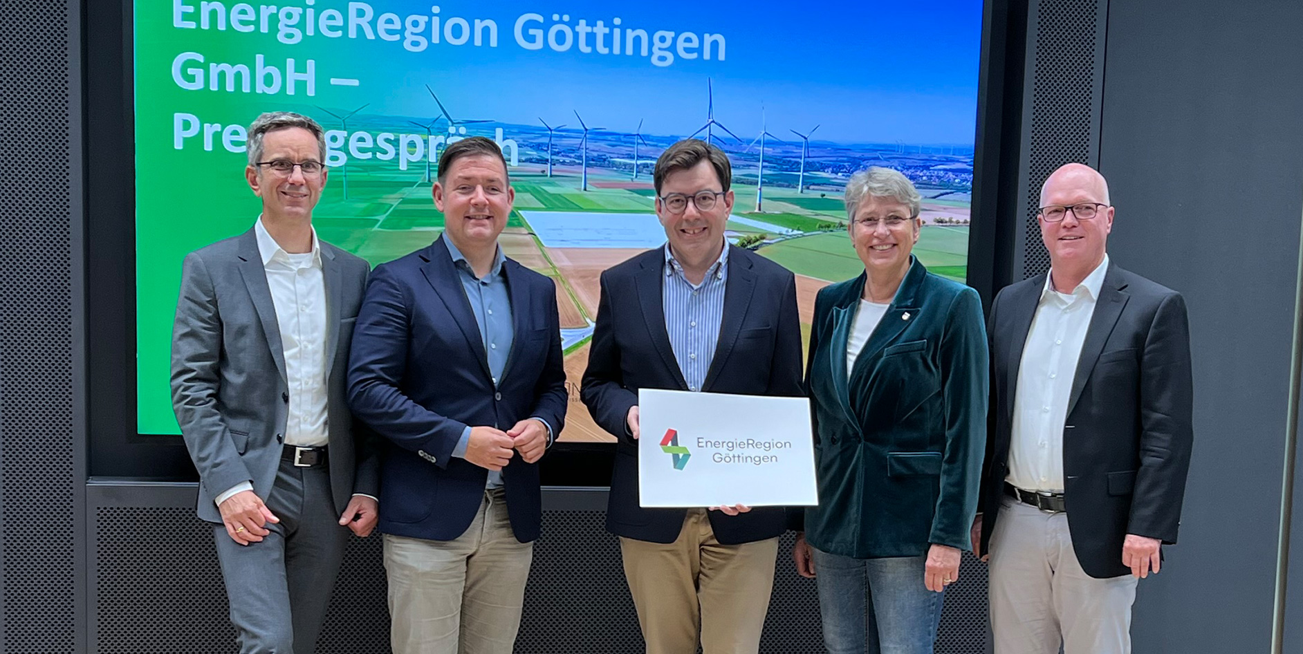 Foto der Sprecher der Pressekonferenz zur Gründung der EnergieRegion Göttingen GmbH.