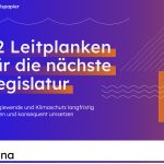 Das Bild zeigt die Titelseite des dena-Impulspapiers „Zwölf Leitplanken für die nächste Legislatur“.